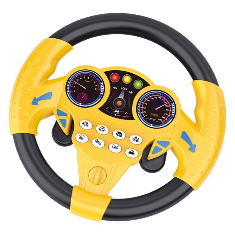 Juguete eléctrico del copiloto de los niños Coche de conducción de simulación de volante giratorio multifuncional 360 ° de simulación transfronteriza