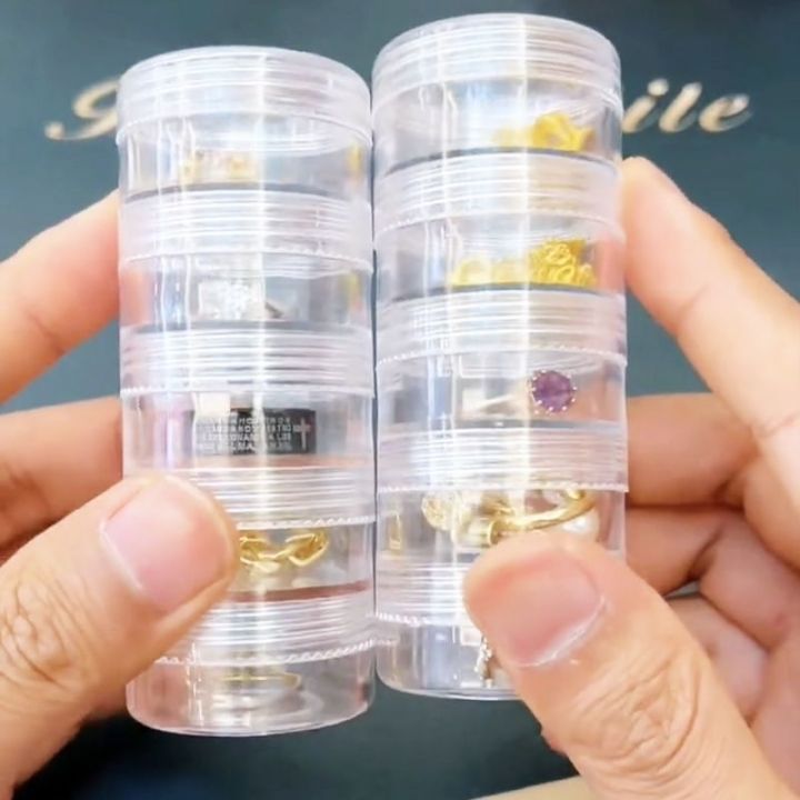 Exquisite superimposed jewelry storage box ring necklace earring anti-oxidation jewelry box multi-layer portable transparent manicure box