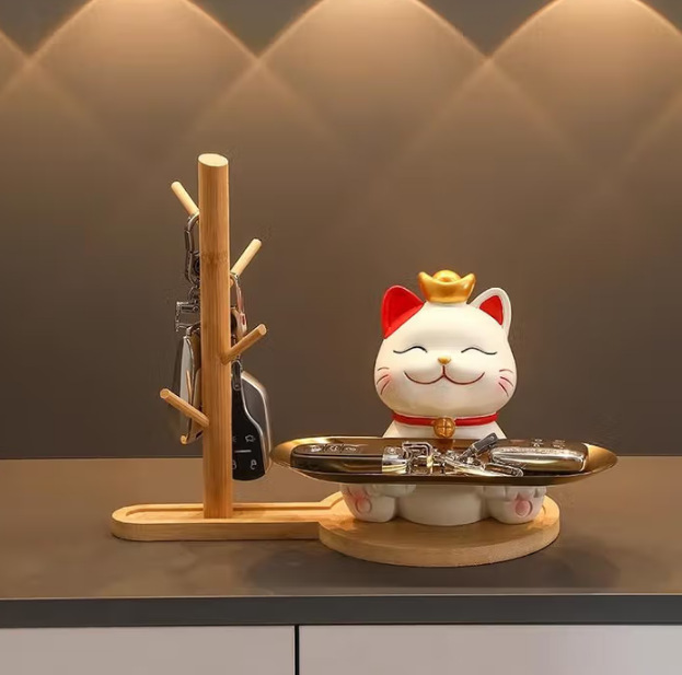 招き猫入戸口下駄箱鍵収納玄関装飾品置物リビングルームホーム引っ越し新居ギフト|undefined