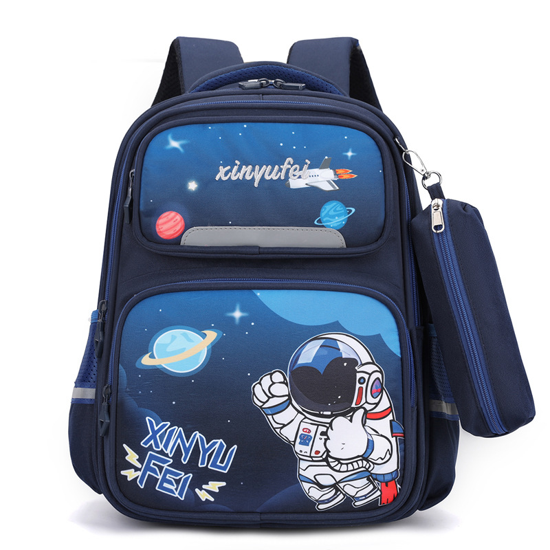 Mochila infantil de alta calidad de dibujos animados creativos serie espacial 6 - 12 años de edad para hombres y mujeres de doble hombro multicapa mochila de espalda