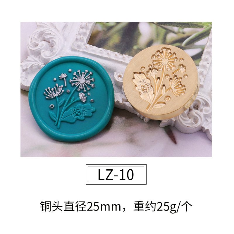 Cabeza de sello de pintura de fuego cabeza de cobre de planta verde patrón confeccionado sobre sellado cera sello de pintura de fuego Cabeza Fábrica al por mayor