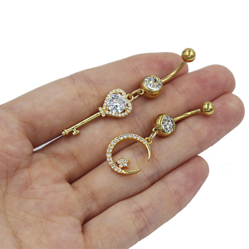 7g Weight Zircon Inlay Material Belly Ring Classification 1 Piece Quantity Holiday, Banquet, Party Occasion Zinc alloy Material Geometric, Moon, Knot, Butterfly, Bow Knot Pattern All Seasons Season Unisex Gender Novelty Style 1 Piece Belly Rings Novelty Geometric Moon Knot Zinc Alloy Zircon 16
