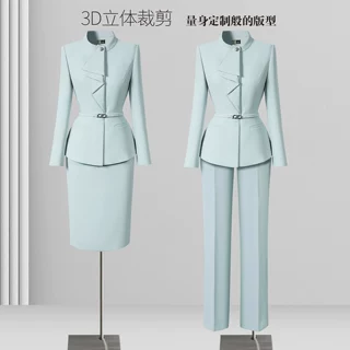 职业西装套装女春秋气质收腰减龄案场客服前台工装医美美业工作服
