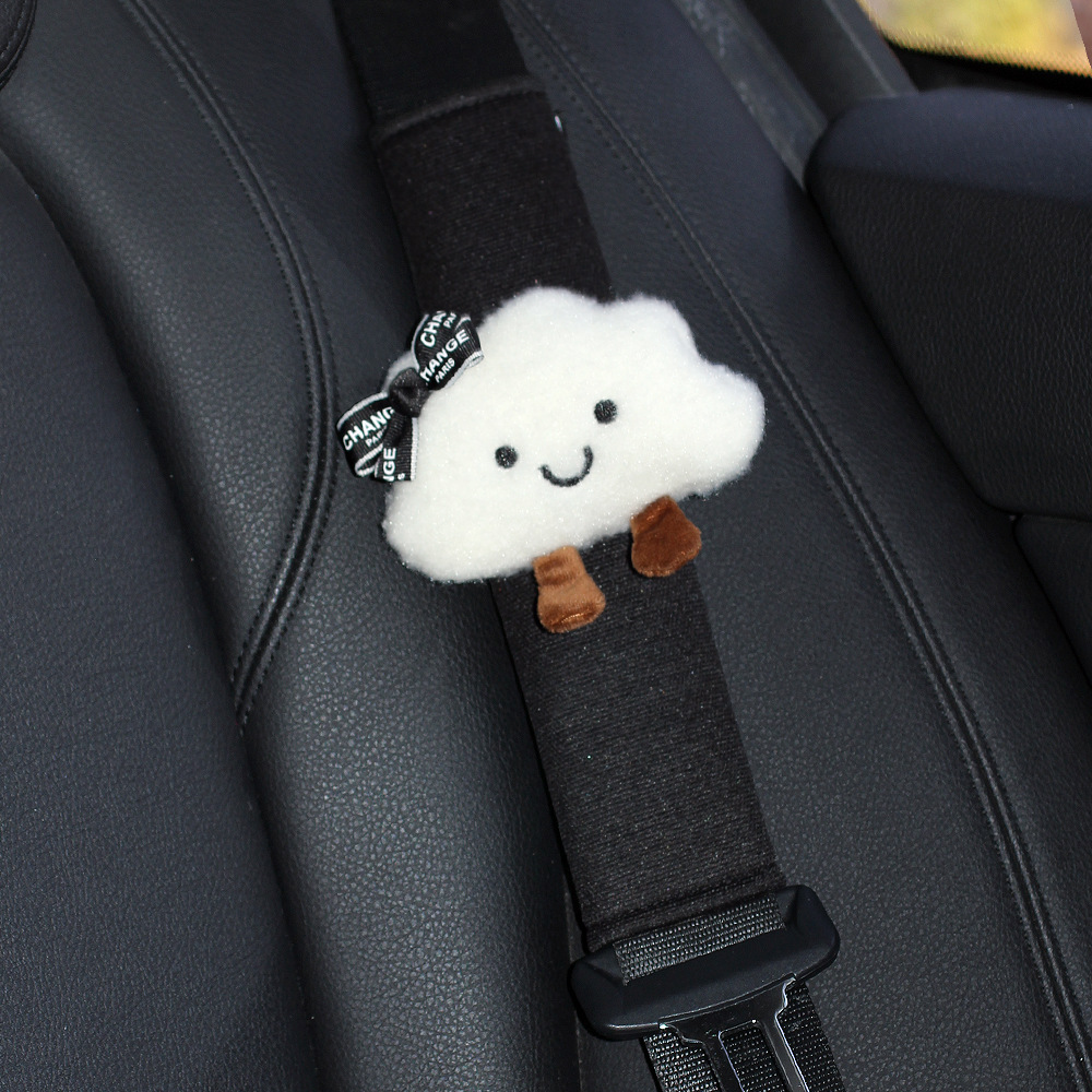 Car Seat Belt Shoulder Cover, Universal for All Seasons, Creative Little Cloud, Suitable for Tesla Interior Decorations for Girls