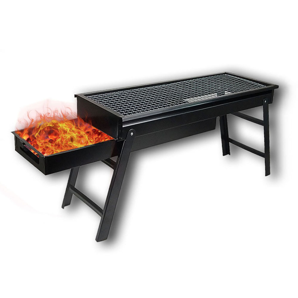 Parrilla de barbacoa de acero inoxidable engrosada plegable parrilla de barbacoa doméstica al aire libre fabricante de parrilla de barbacoa portátil en stock