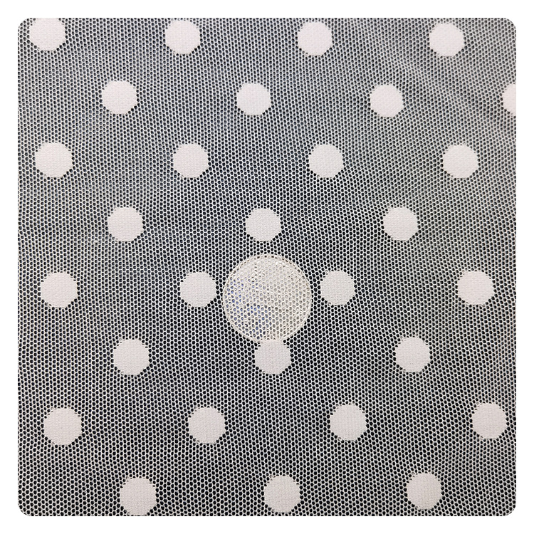 厂家直供 锦氨圆点点布 氨纶弹力网布剪线点点网 连衣裙服装面料