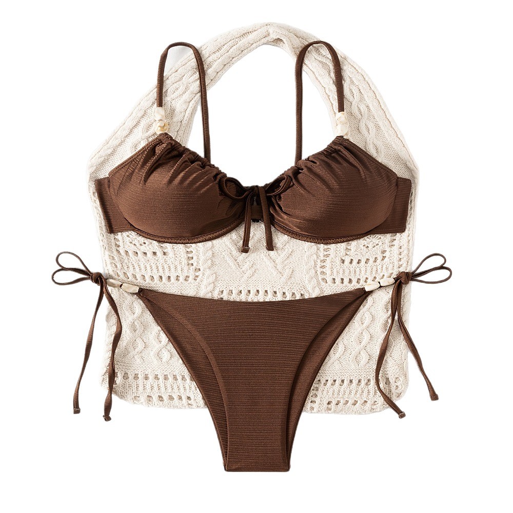 Yiyong 2026 New European And American Style Underwire Beaded Sexy Women's Bikini Set Fashionable Solid Color Two-Piece_voghion.com