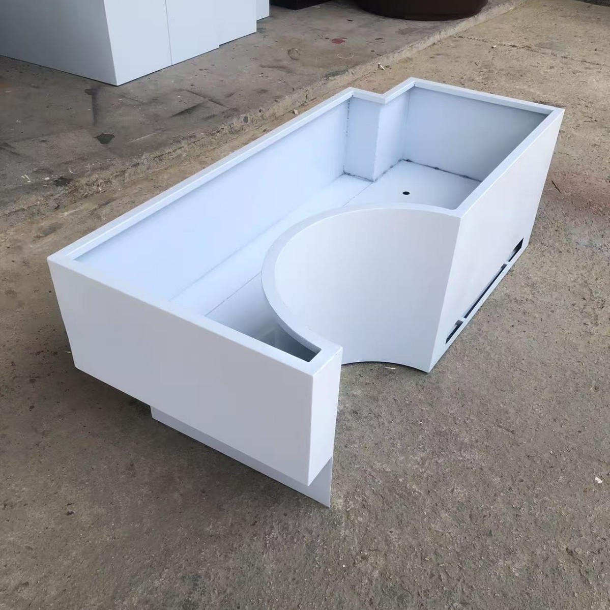 Caja de flores de balcón combinación de maceta de acero inoxidable terraza caja de plantación de tarjetas de escalones barandilla diseño gratuito caja de flores exclusiva