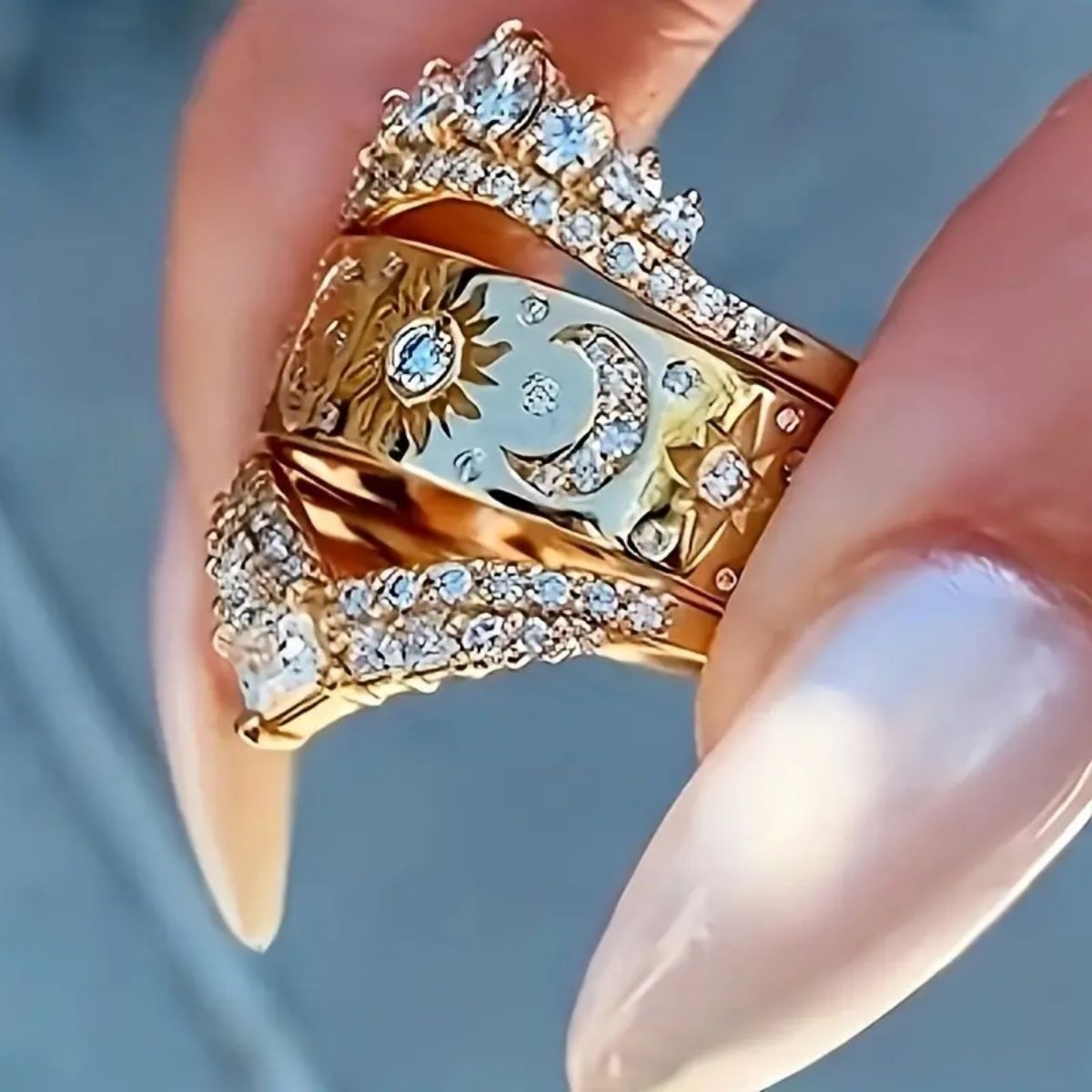 Minimalist Stackable Ring Set With Cubic Zirconia For Women_voghion.com