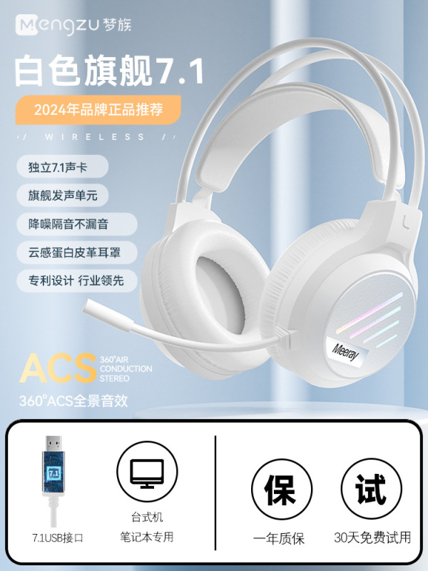 M1 コンピュータヘッドセットヘッドマウント有線 e スポーツゲームヘッドセット USB デスクトップノートブックマイク付き女性|undefined