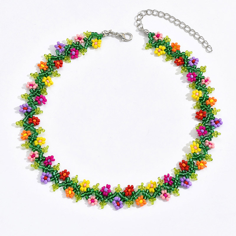 Böhmische Blumen-halskette Für Damen Handgemachte Perlenkette_voghion.com