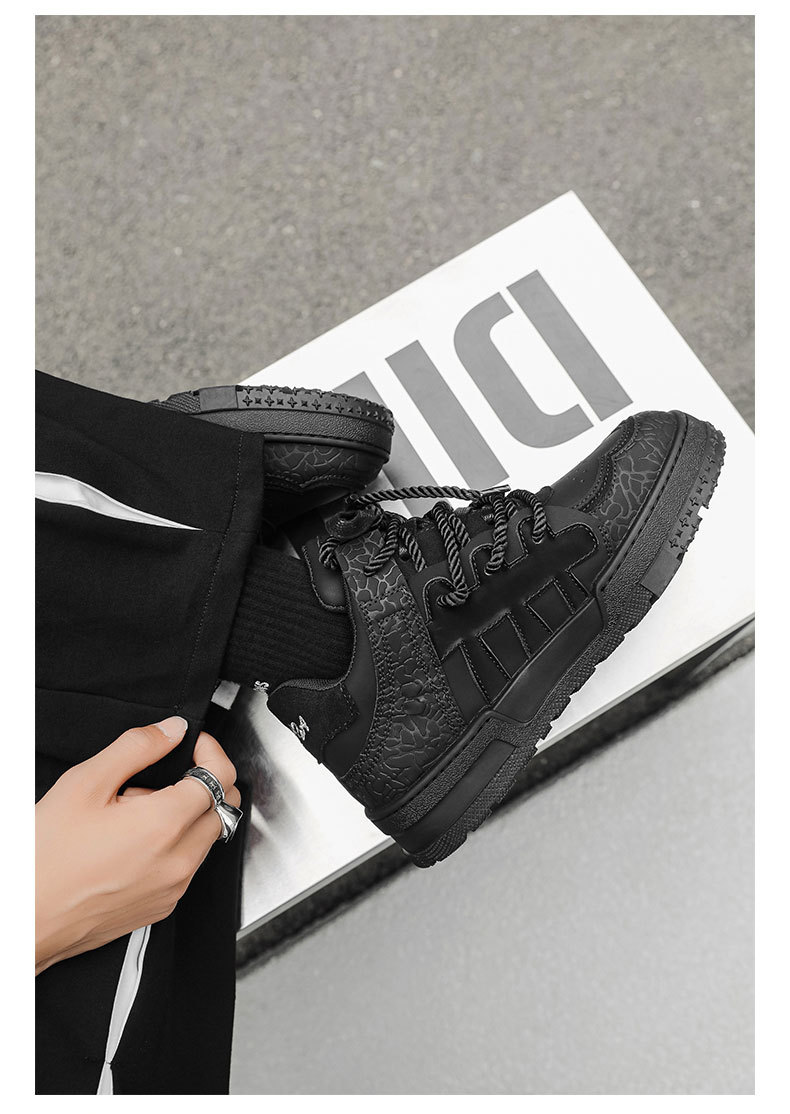 6109 male 6110 female plum blossom board 36-44 niche couple style high street American black samurai bread shoes_voghion.com