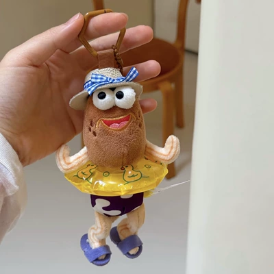 Funny Dumb Fish Doll – Pluş açarlıqlar - yellow-swimming-ring-happy-fish-small-pendant-genuine-authorization
