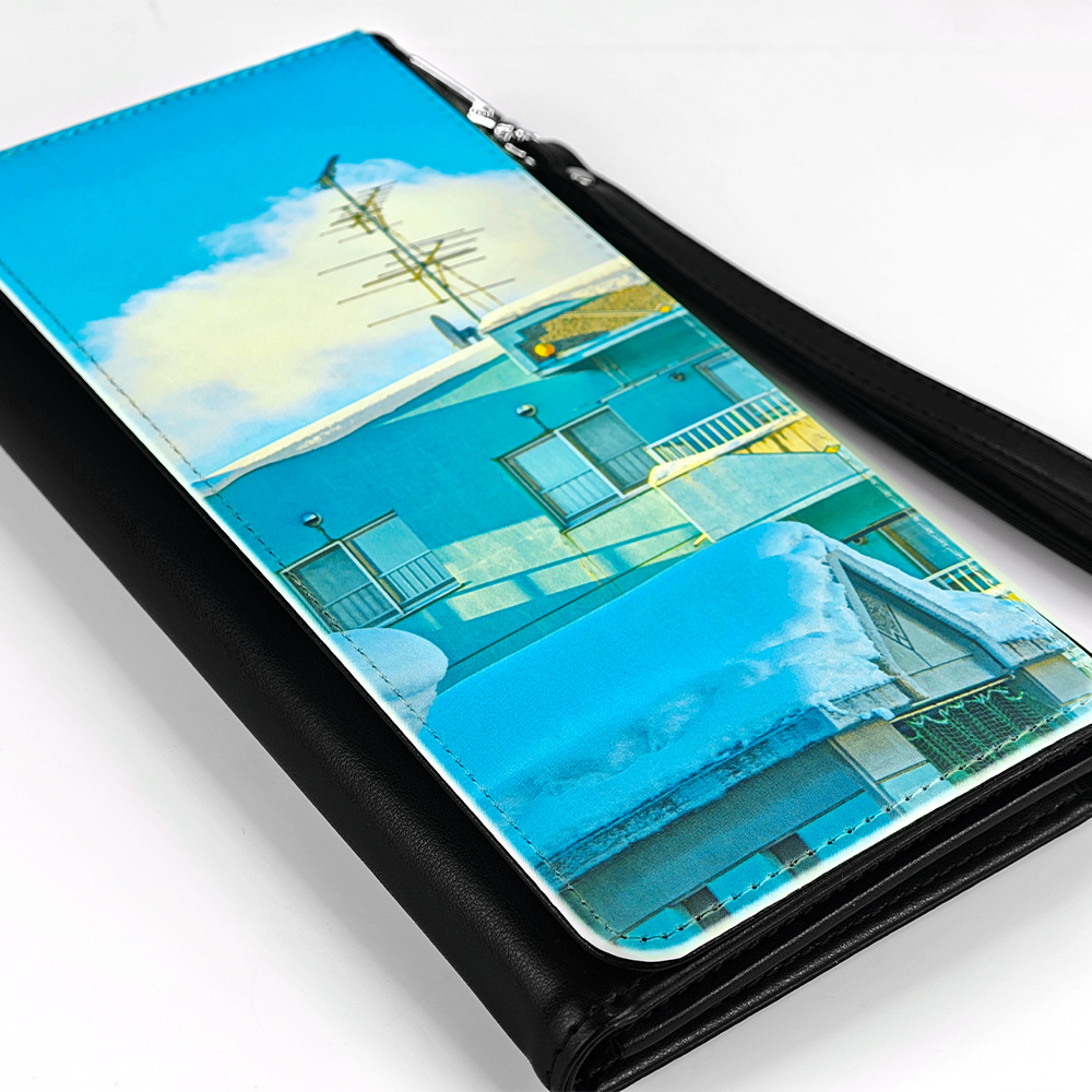 Transferencia térmica impresión de una sola cara colgante de cuero billetera de mujer portátil multi-tarjeta bolsa de cambio