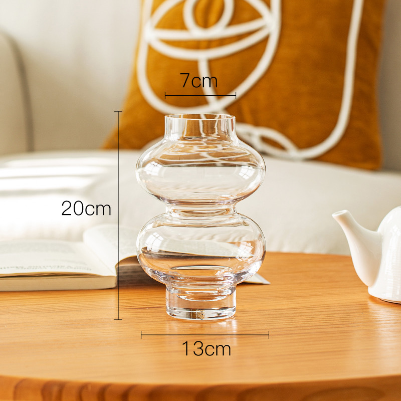 Ornamentación de vasos de flores para la sala de estar, vidrio de alta calidad, retro medieval, estilo francés, crema, viento, mesa de comedor de arte pequeña