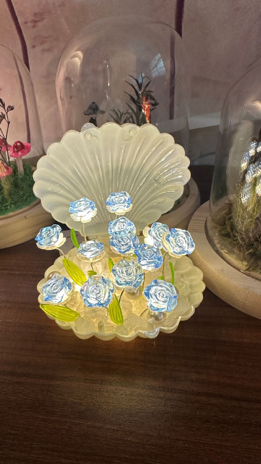 Lámpara de noche hecha a mano DIY regalo creativo de mesita de cama atmósfera luminosa decoración para la novia