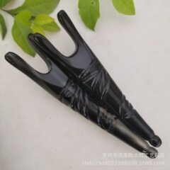 黒牛角彫刻鼻剃り美鼻マッサージ器サイズランダム髪尖部点穴彫刻ハンドル黒鼻剃り