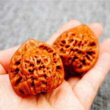 文玩核桃麒麟纹官帽四座楼狮子头三角白苹果园机刷包浆核桃打底