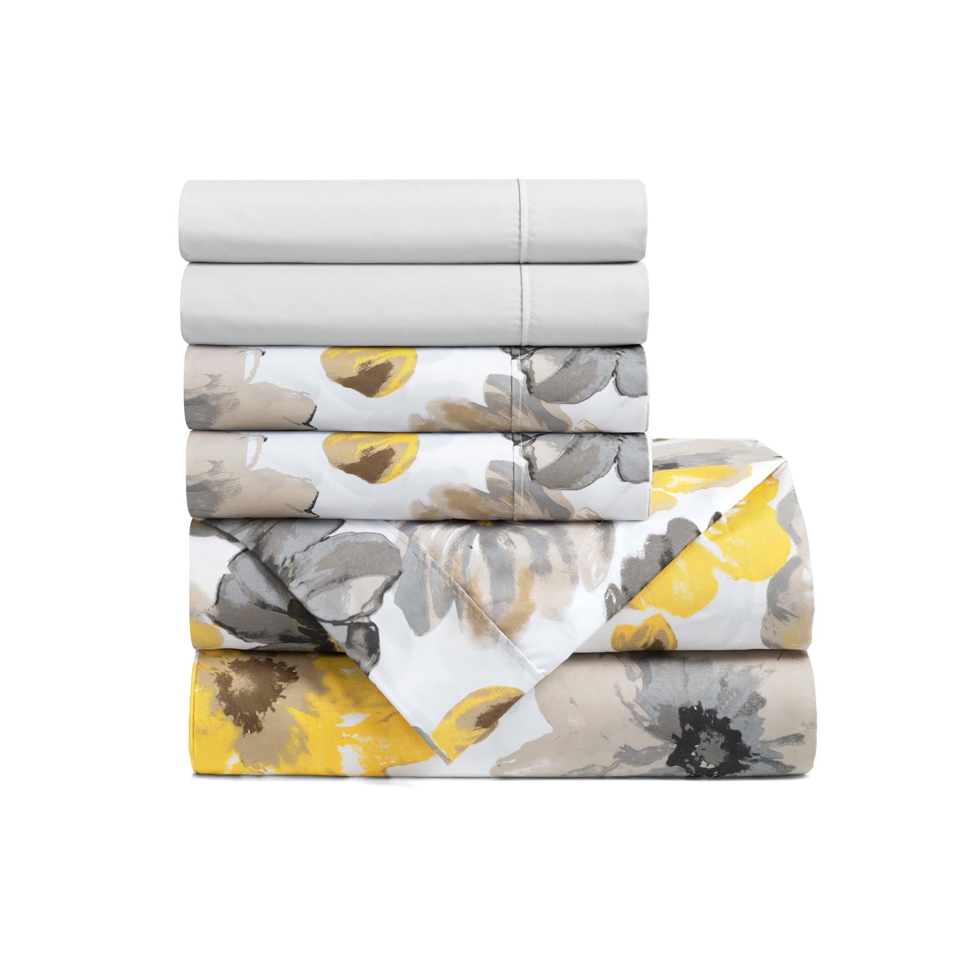 Yellow & Gray King Sheets 