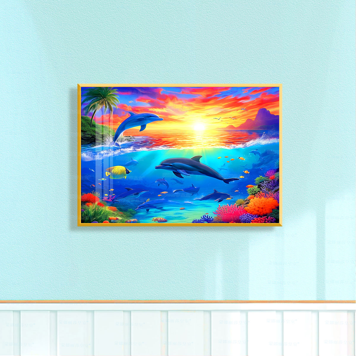 Mona Lisa Real mundo submarino de bordado cruzado nuevo estilo de animales marinos sueños estética sala de estar bordado a mano image 2