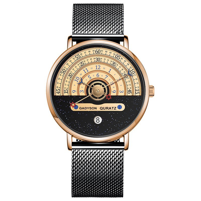 Gold shell gold plate black mesh belt