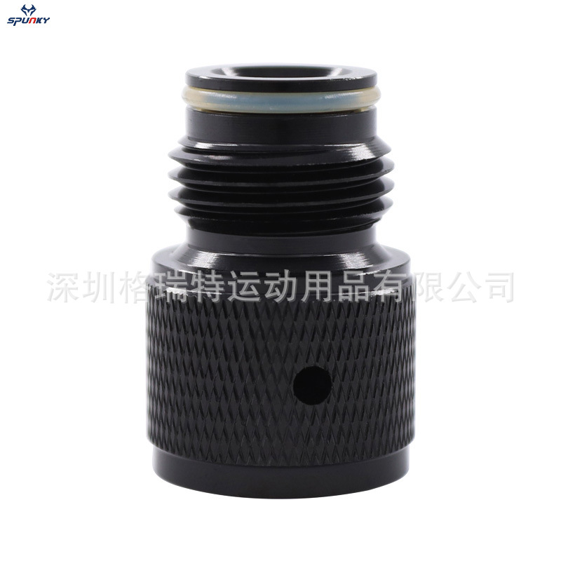 跨境亚马逊88g充气接头黑色CO2转换接头G1/2转M16气体空气调节器