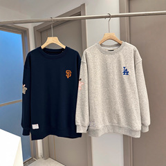 ML.2025新款经典大LOGO圆领套头纽亦华系列休闲男女情侣卫衣