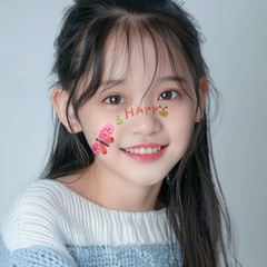 Shimmering Glitter Butterfly Face Sticker Temporary Tattoo Fairy Washable Waterproof Durable Cute Unicorn Deer Moon Stars Planets