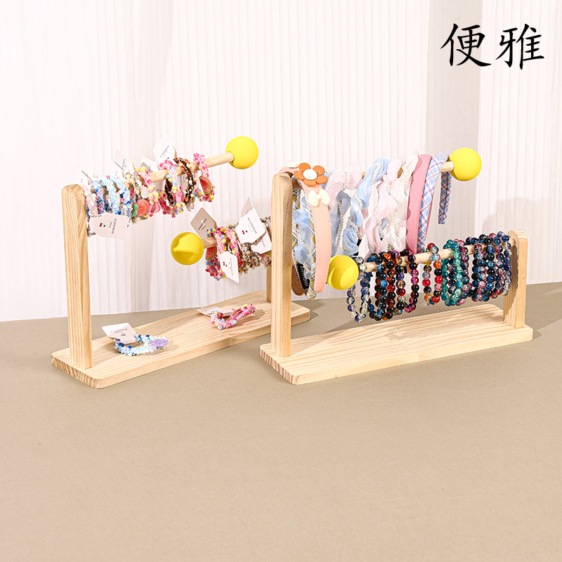 Spot soporte de joyería de madera maciza cuerda de cabeza soporte de almacenamiento de flor de cabeza diadema joyería soporte de exhibición pulsera pulsera pulsera soporte de pulsera