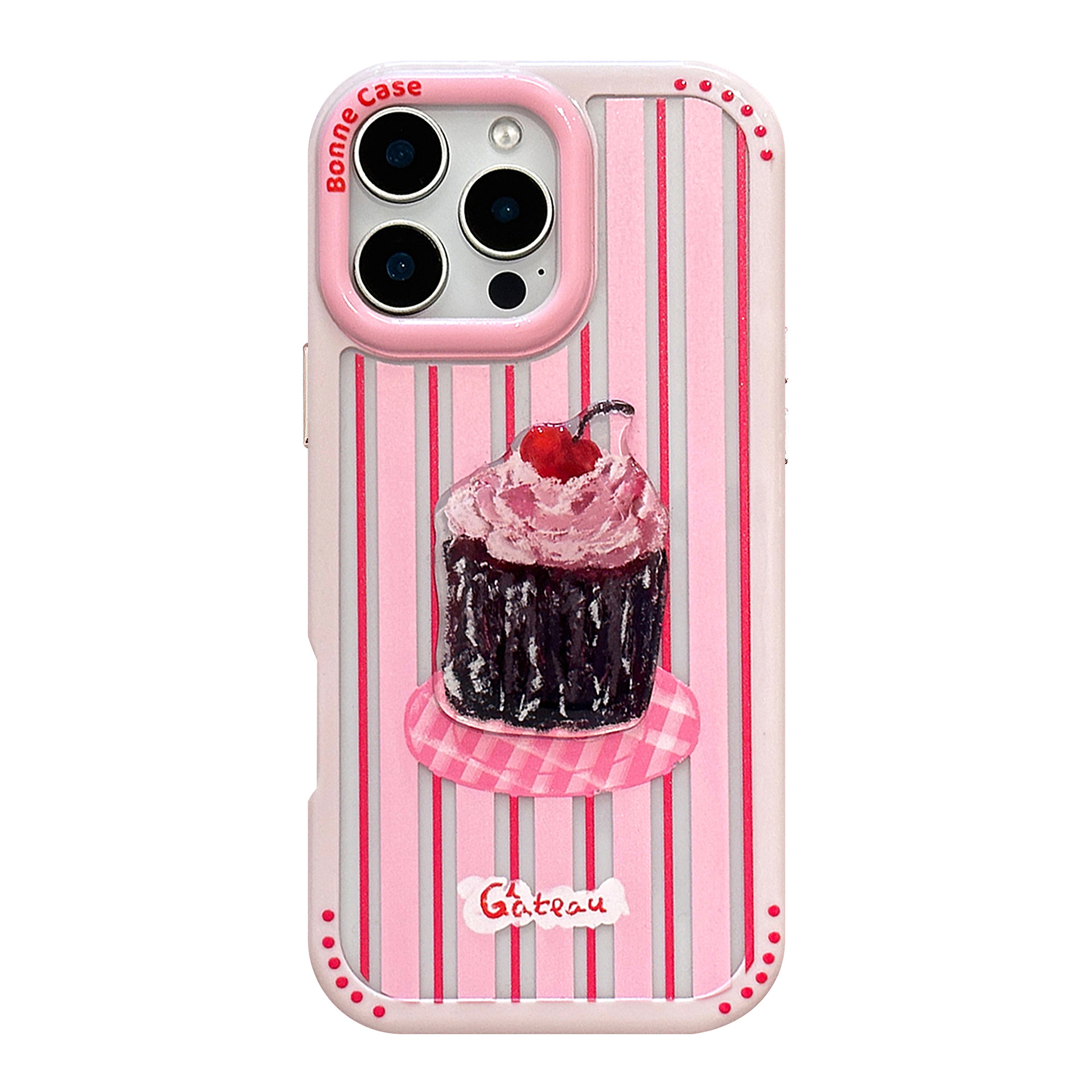 Funda de acrílico 3D con diseño de pastel para iPhone 16 Pro Max, también compatible con iPhone 15, 14 y 17.