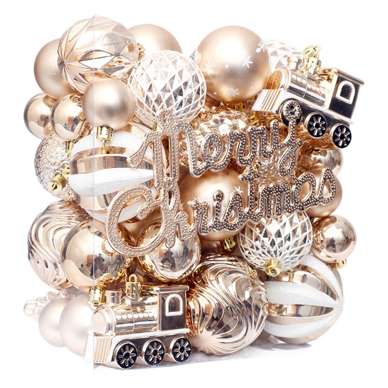 Navidad decoraciones 65 luz champán blanco pintado BOLA DE Navidad traje adornos árbol de Navidad decoración colgante