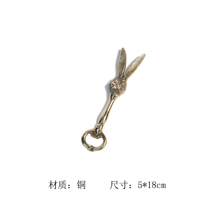 Abridor de botella de cabeza de conejo de latón 5 * 5 * 18cm