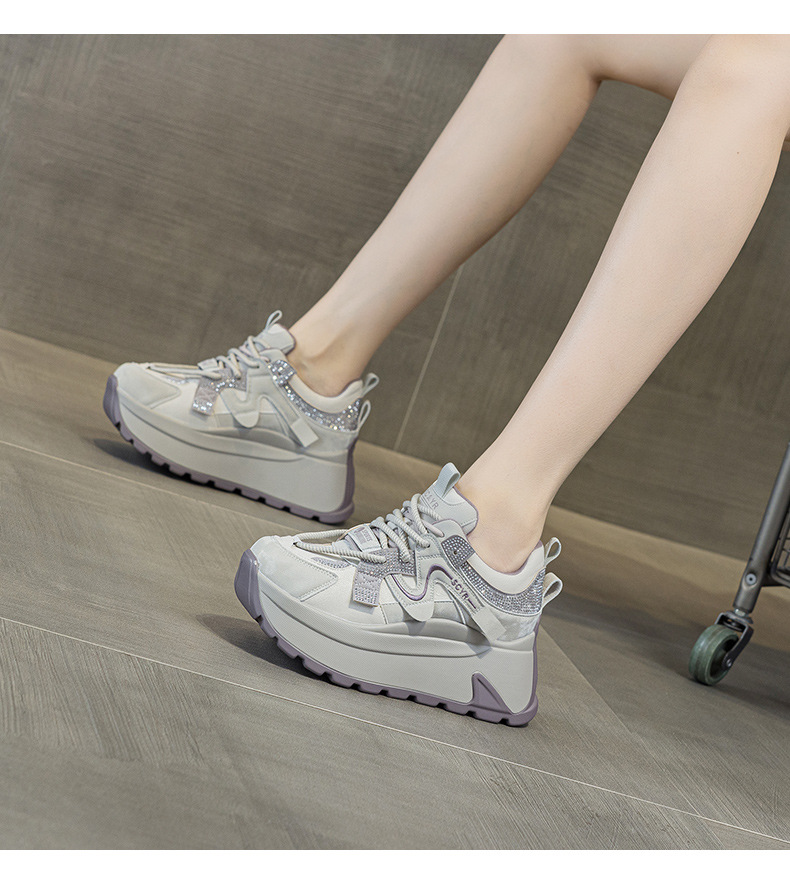 Giày sneaker nữ đế dày phong cách retro cổ điển — 5028 da tím, 5028 da vàng, 5028 da xám, 5028 da đỏ chi tiết 13
