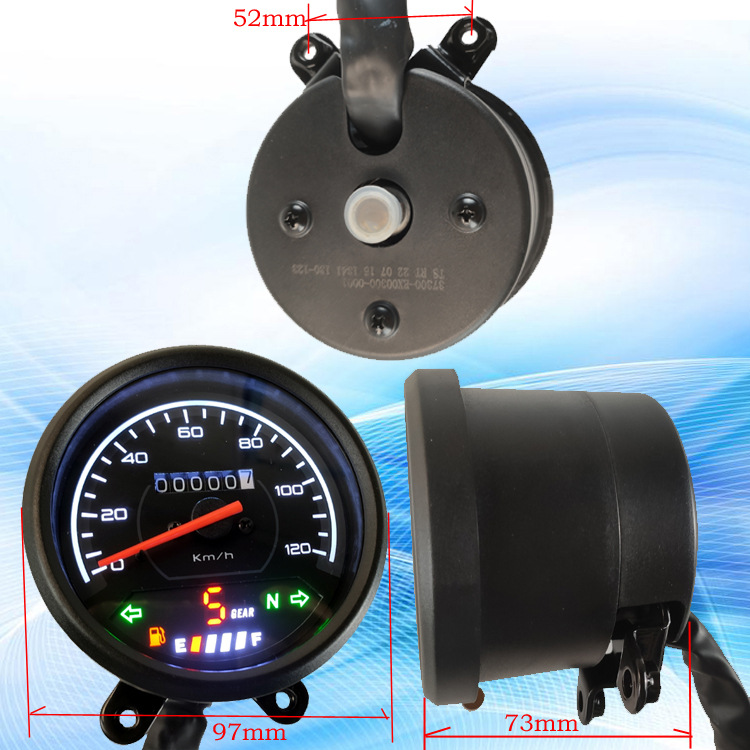 Retro-Style Motorcycle Led Backlight Indication Rt100-3 Instrument Assembly Waterproof and Anti-Fog Code Table