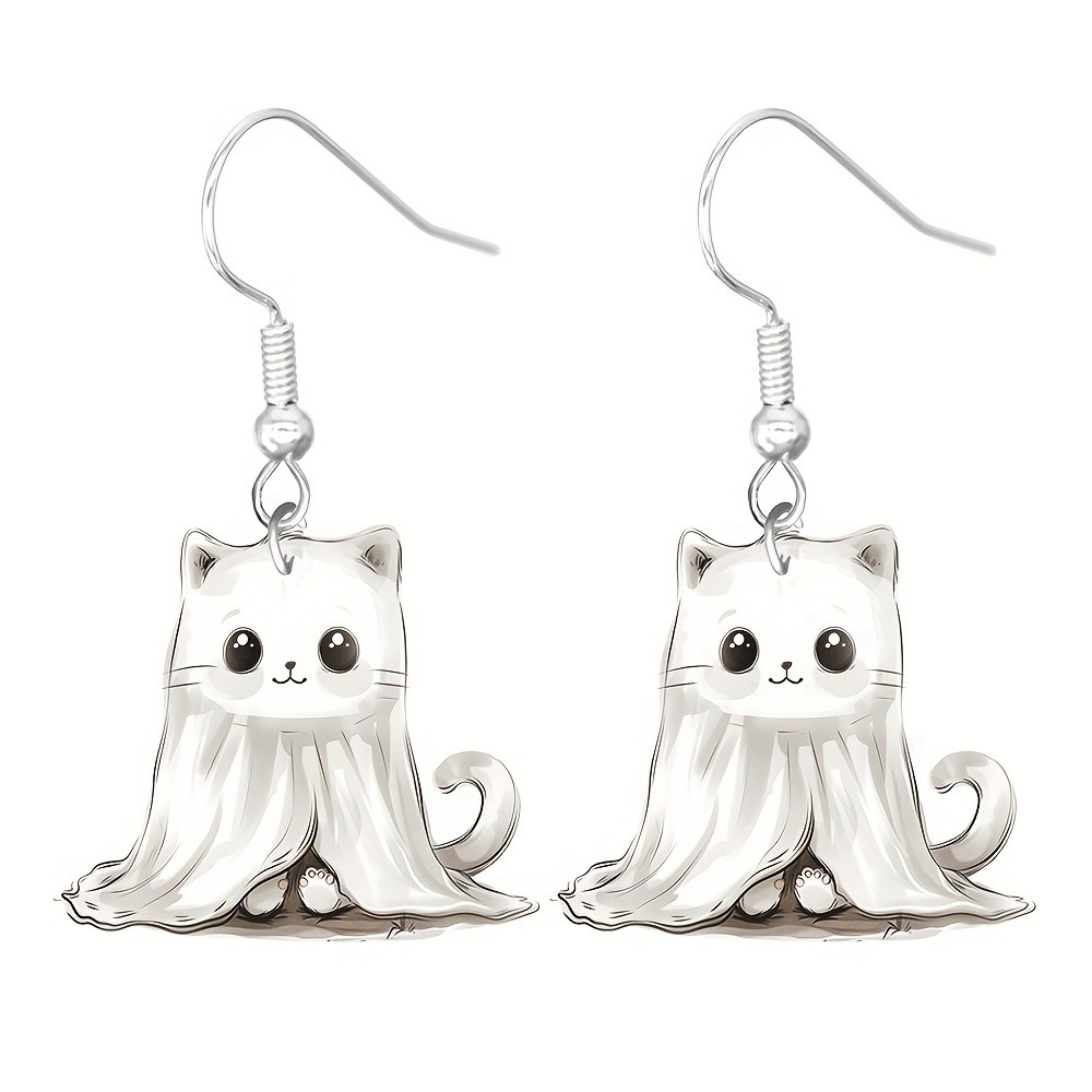 Halloween Festival 1 Pair Simple Style Classic Style Cartoon Character Arylic Drop Earrings
