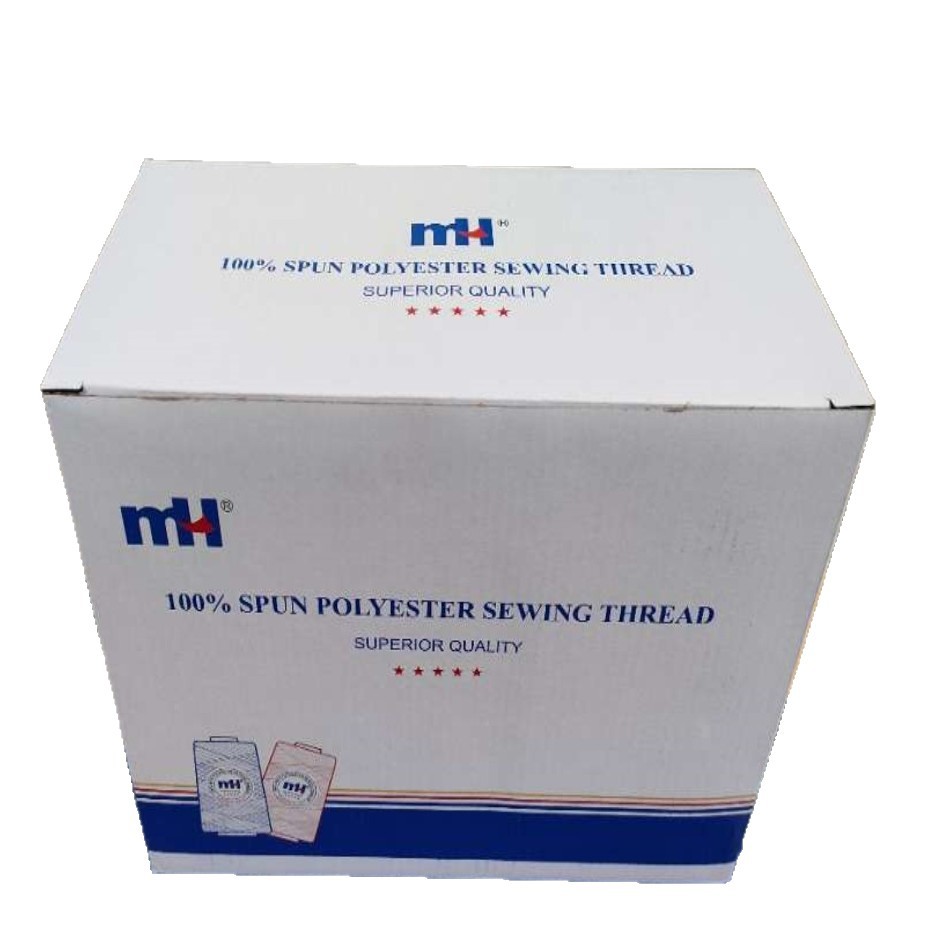 Mengheng MH, excedentes de comercio exterior, 50% de descuento, hilo de coser de poliéster de fibra corta 40S/2, 5000 yardas, personalizado