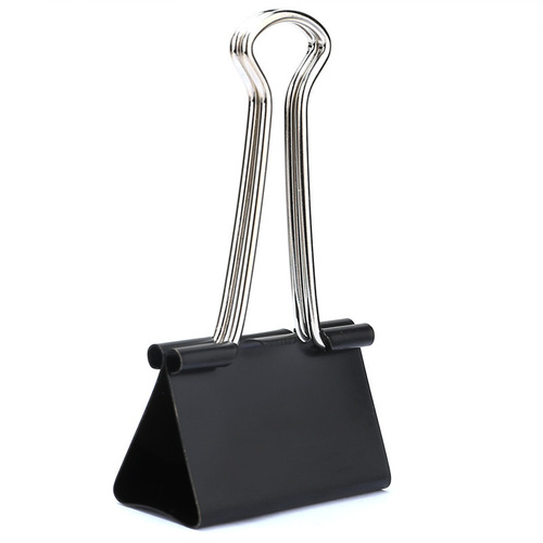 Deli Stationery 8562 Black Long Tail Ticket Clip 2#-41mm Barrel Long Tail Clip Dovetail Clip Iron Clip Wholesale