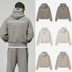 25SS ESSENTIALS美式高街小众潮金属压胶卫衣秋冬加绒连帽卫衣男