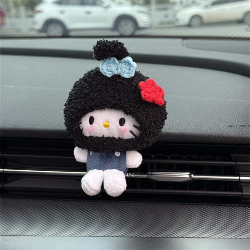Decoración de aire acondicionado para automóviles accesorios de automóviles de dibujos animados elefante gorra Kitty decoración de salida de aire acondicionado adorable adornos de perfume para automóviles