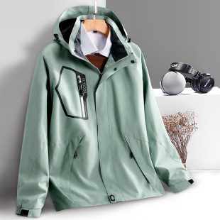 Winter windproof and waterproof casual men and women couples outdoor sports fashion hooded travel jacket