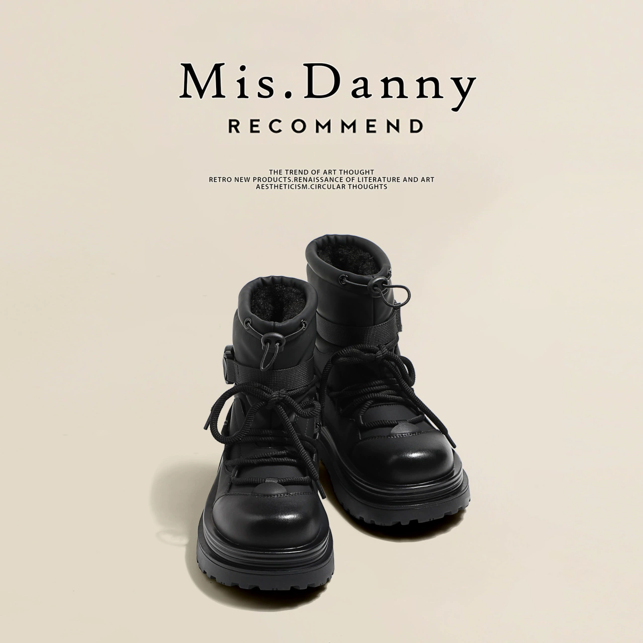Martens, warm non-slip shoes platform, low boots