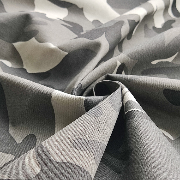 Hot sale alta solidez del color camuflaje impresión algodón spandex tela de ropa