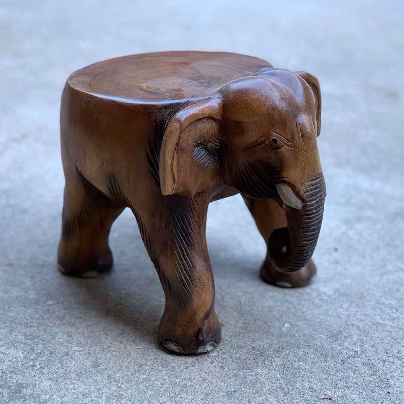 凳子摆件动物木雕子小矮凳树墩泰国穿鞋凳茶几凳实木换鞋凳