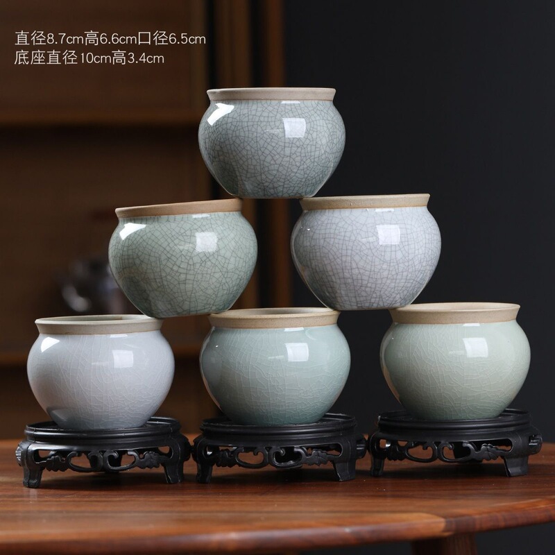 Ge Ware Succulent Flower Pot Ceramic Chinese Style Creative Personality Coarse Pottery Succulent Plant Orchid Asparagus Green Plant Pottery Pot Ge Ware Succulent Flower Pot Ceramic Chinese Style Creative Personality Coarse Pottery Succulent Plant Orchid Asparagus Green Plant Pottery Pot