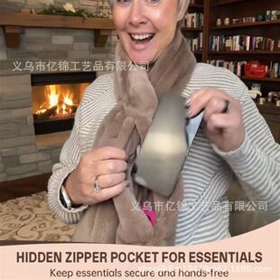 ���R�d�r�� Scarf with hidden zipper pocket���[����朿ڴ�����