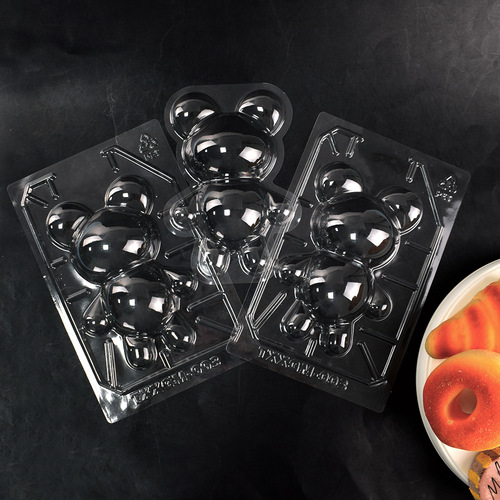 3D plastic three-piece set of bear mousse knock cake mold DIY chocolate baking Cake stencil