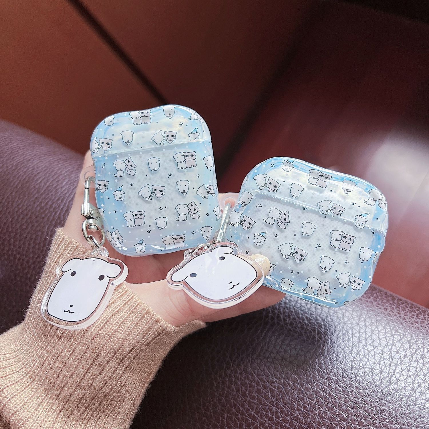Wave Point Footprint Puppy para AirPods ProPro3G2Bluetooth Case Apple AirPods4G Case