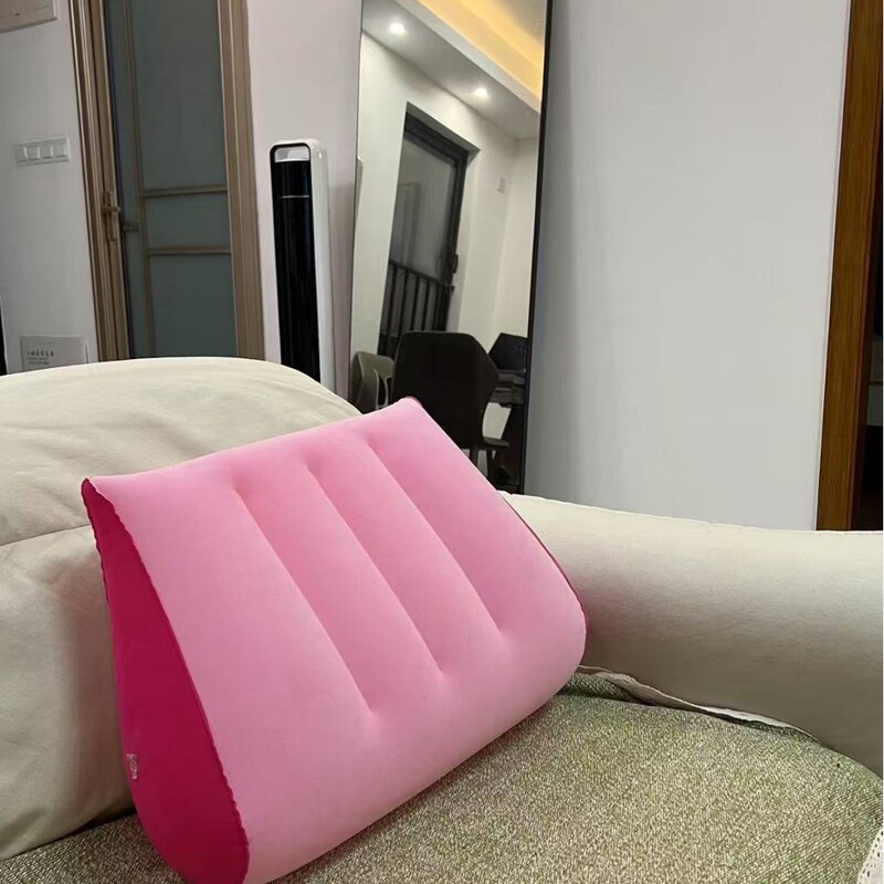 三角形マット PVC 植毛インフレータブル三角形マットポータブル屋外旅行腰枕クッション昼休み睡眠枕|undefined