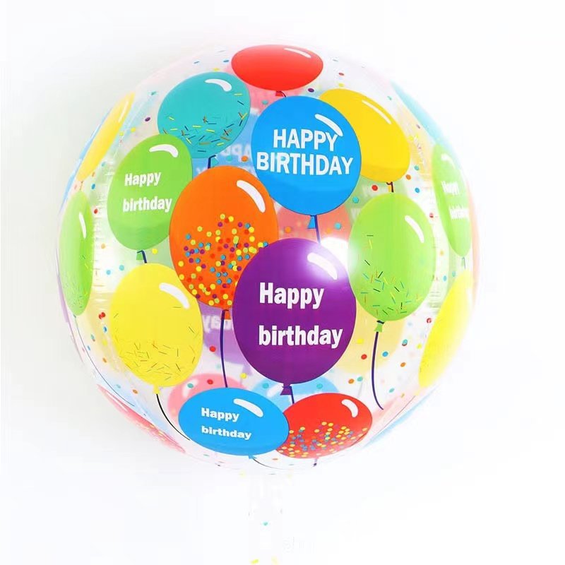 Laser transfronterizo plata oro color disco película de aluminio bola KTV fiesta de cumpleaños 22 pulgadas 4D globos discoteca