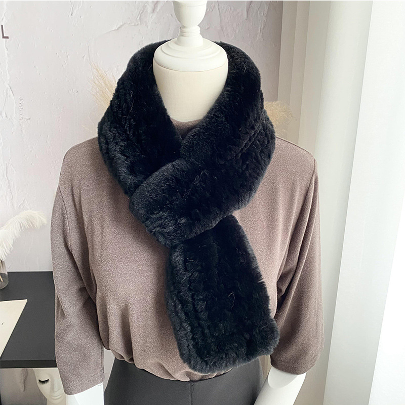 Rex Kaninchenfell Schal Für Damen Warm Winter Mode Accessoire_voghion.com